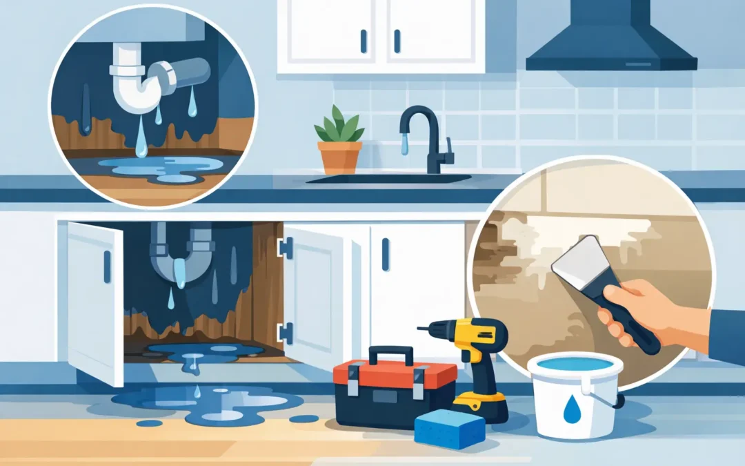 Kitchen Cabinet Water Damage Repair