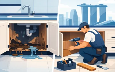 Rotted Cabinet Base Replacement in Singapore