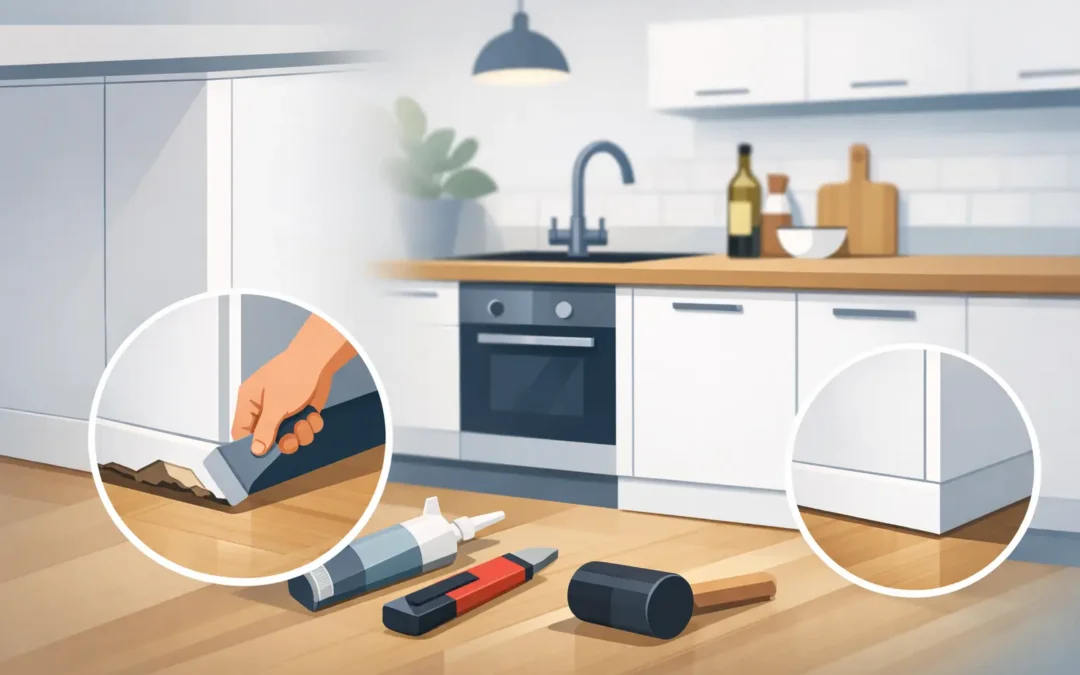 Cabinet Base Panel Repair Example That Saves Kitchens